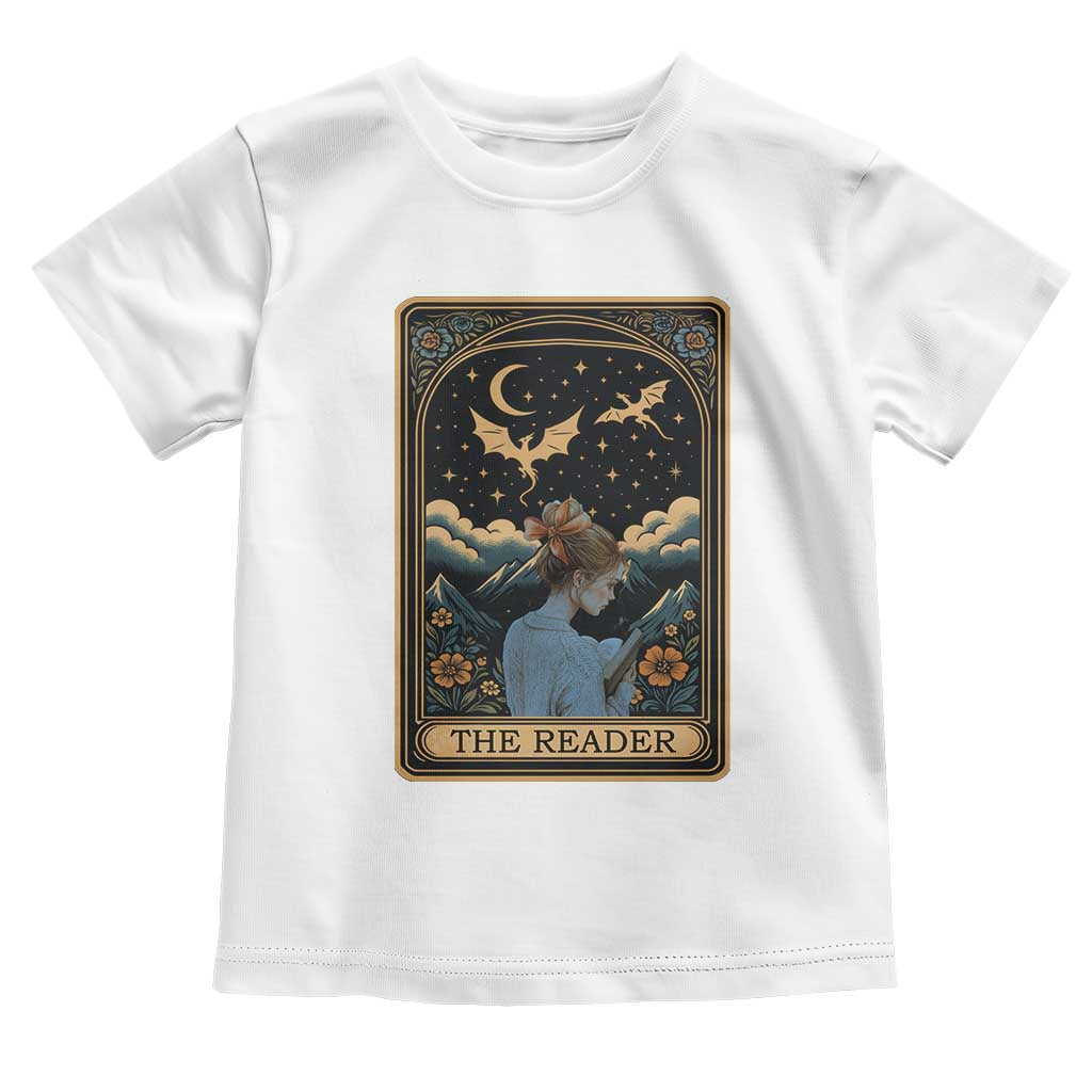 Funny The Reader Tarot Card Toddler T Shirt Girl Reading Fantasy Book - Wonder Print Shop