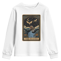 Funny The Reader Tarot Card Youth Sweatshirt Girl Reading Fantasy Book - Wonder Print Shop