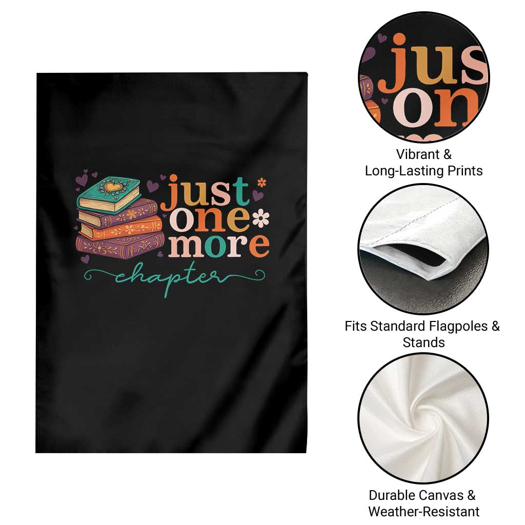 Just One More Chapter Garden Flag Cute Pastel Bookworm Girl Reader - Wonder Print Shop