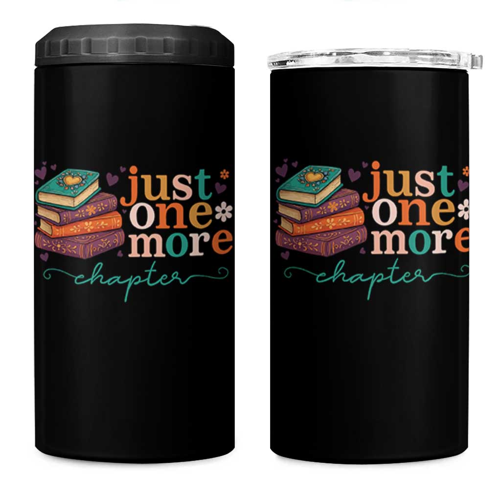 Just One More Chapter 4 in 1 Can Cooler Tumbler Cute Pastel Bookworm Girl Reader