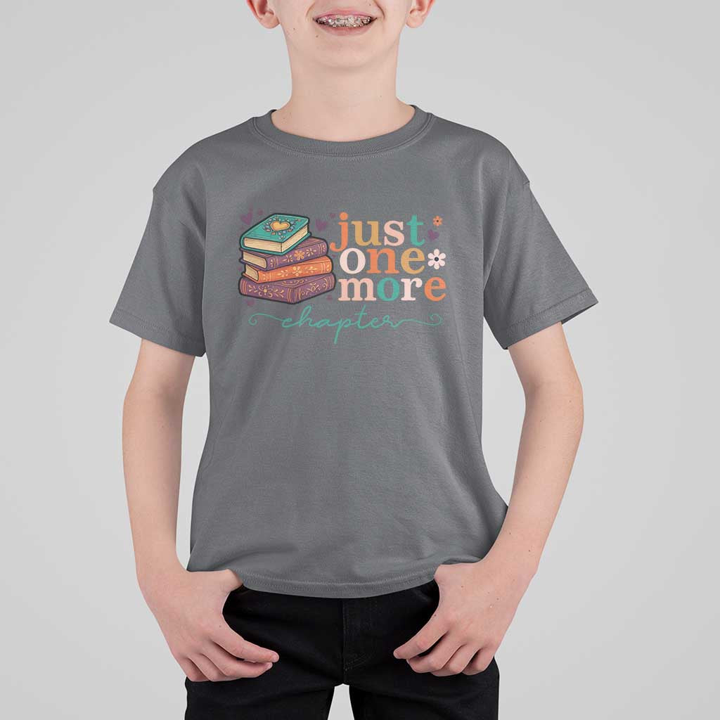 Just One More Chapter T Shirt For Kid Cute Pastel Bookworm Girl Reader - Wonder Print Shop