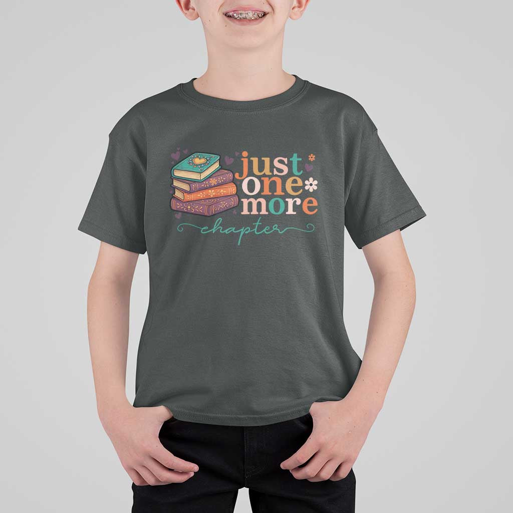 Just One More Chapter T Shirt For Kid Cute Pastel Bookworm Girl Reader - Wonder Print Shop