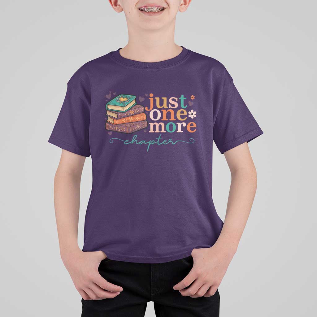 Just One More Chapter T Shirt For Kid Cute Pastel Bookworm Girl Reader - Wonder Print Shop