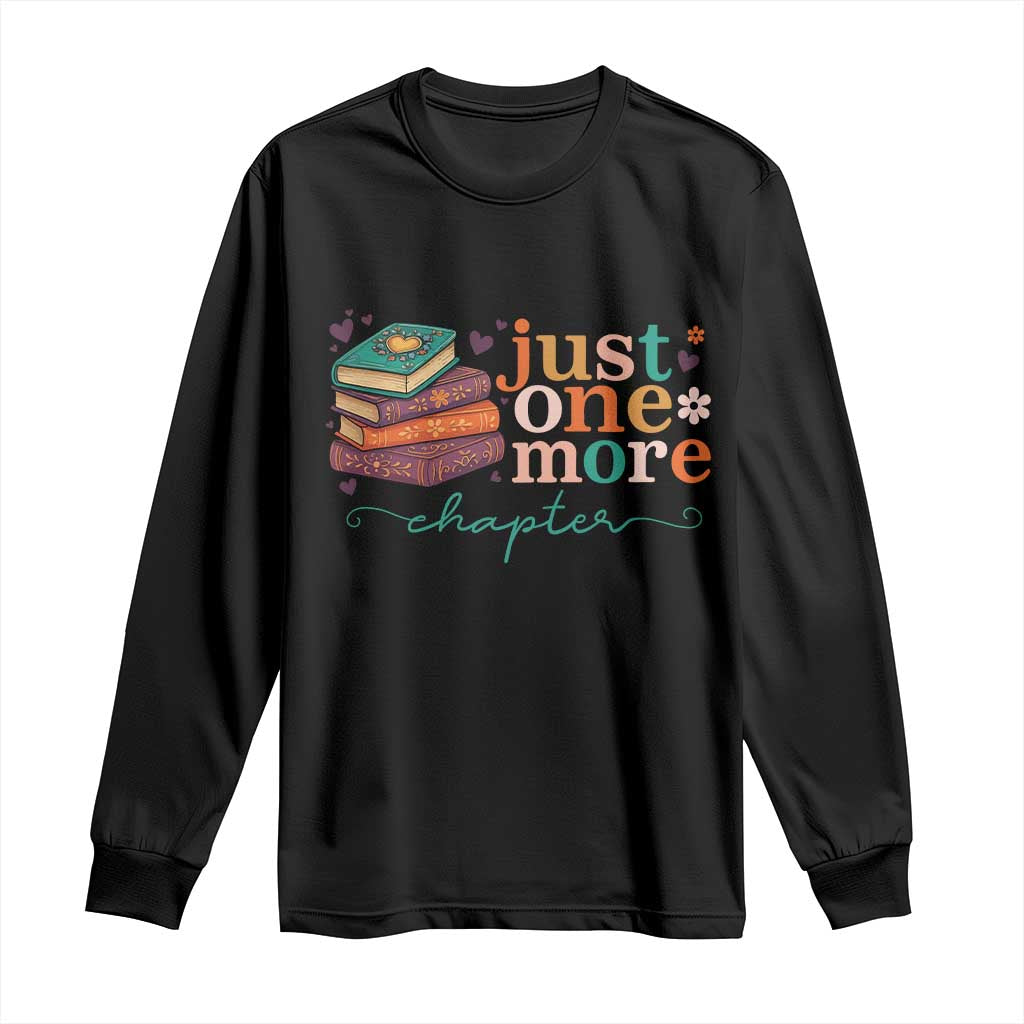 Just One More Chapter Long Sleeve Shirt Cute Pastel Bookworm Girl Reader - Wonder Print Shop