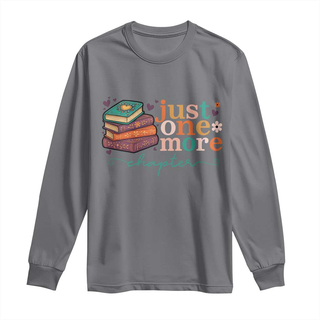 Just One More Chapter Long Sleeve Shirt Cute Pastel Bookworm Girl Reader - Wonder Print Shop