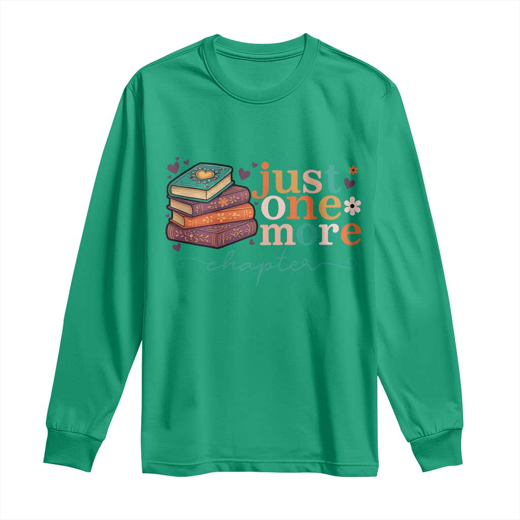 Just One More Chapter Long Sleeve Shirt Cute Pastel Bookworm Girl Reader - Wonder Print Shop