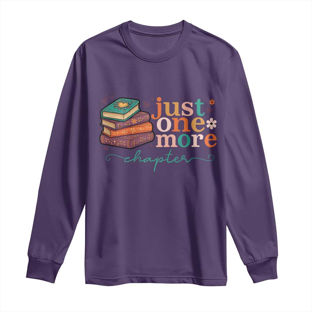 Just One More Chapter Long Sleeve Shirt Cute Pastel Bookworm Girl Reader - Wonder Print Shop