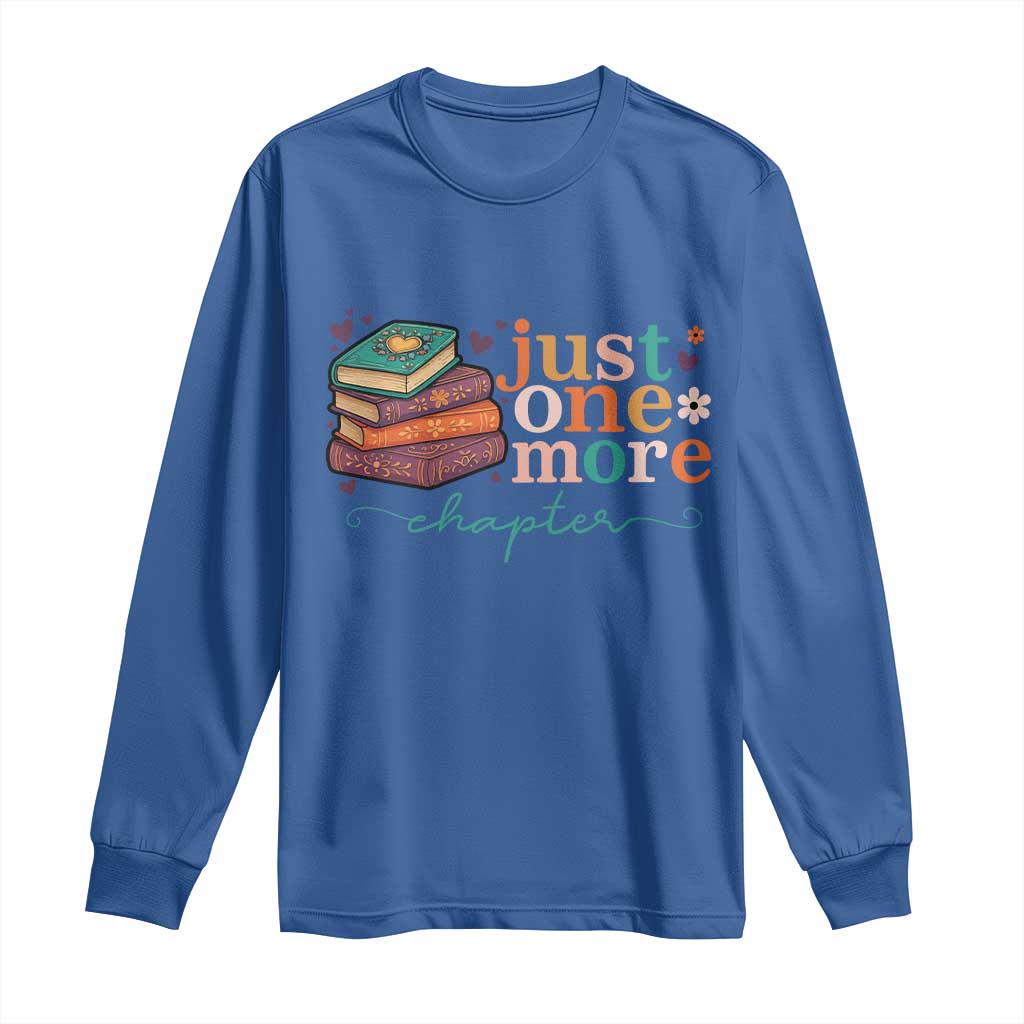 Just One More Chapter Long Sleeve Shirt Cute Pastel Bookworm Girl Reader - Wonder Print Shop