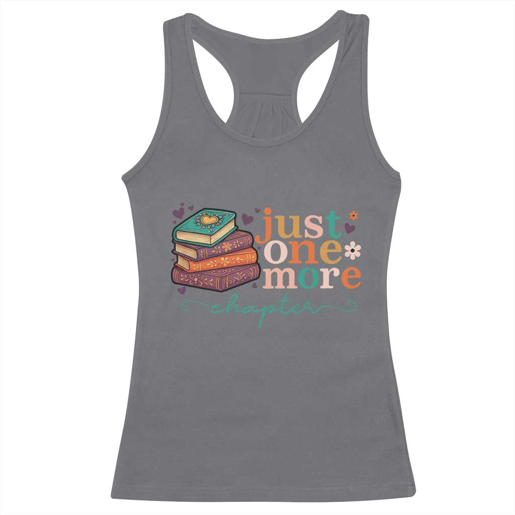 Just One More Chapter Racerback Tank Top Cute Pastel Bookworm Girl Reader - Wonder Print Shop