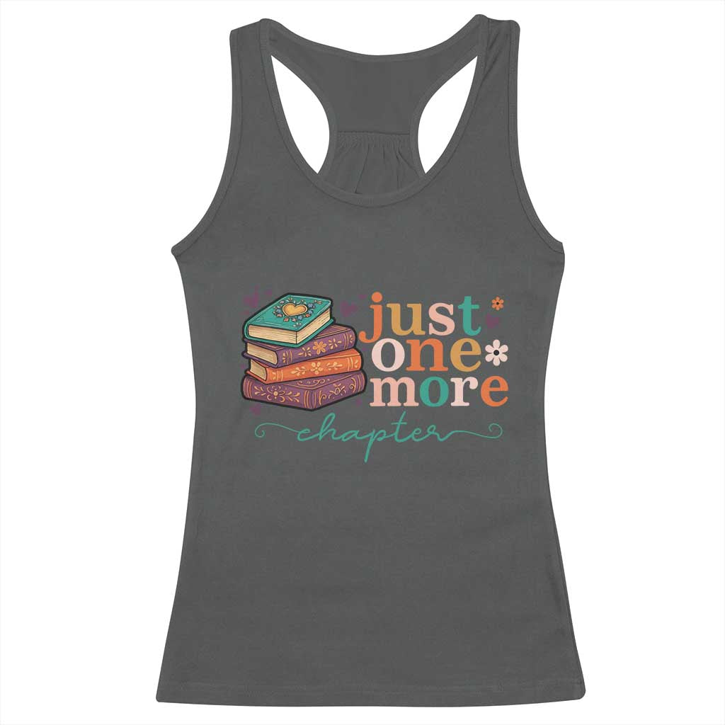 Just One More Chapter Racerback Tank Top Cute Pastel Bookworm Girl Reader - Wonder Print Shop