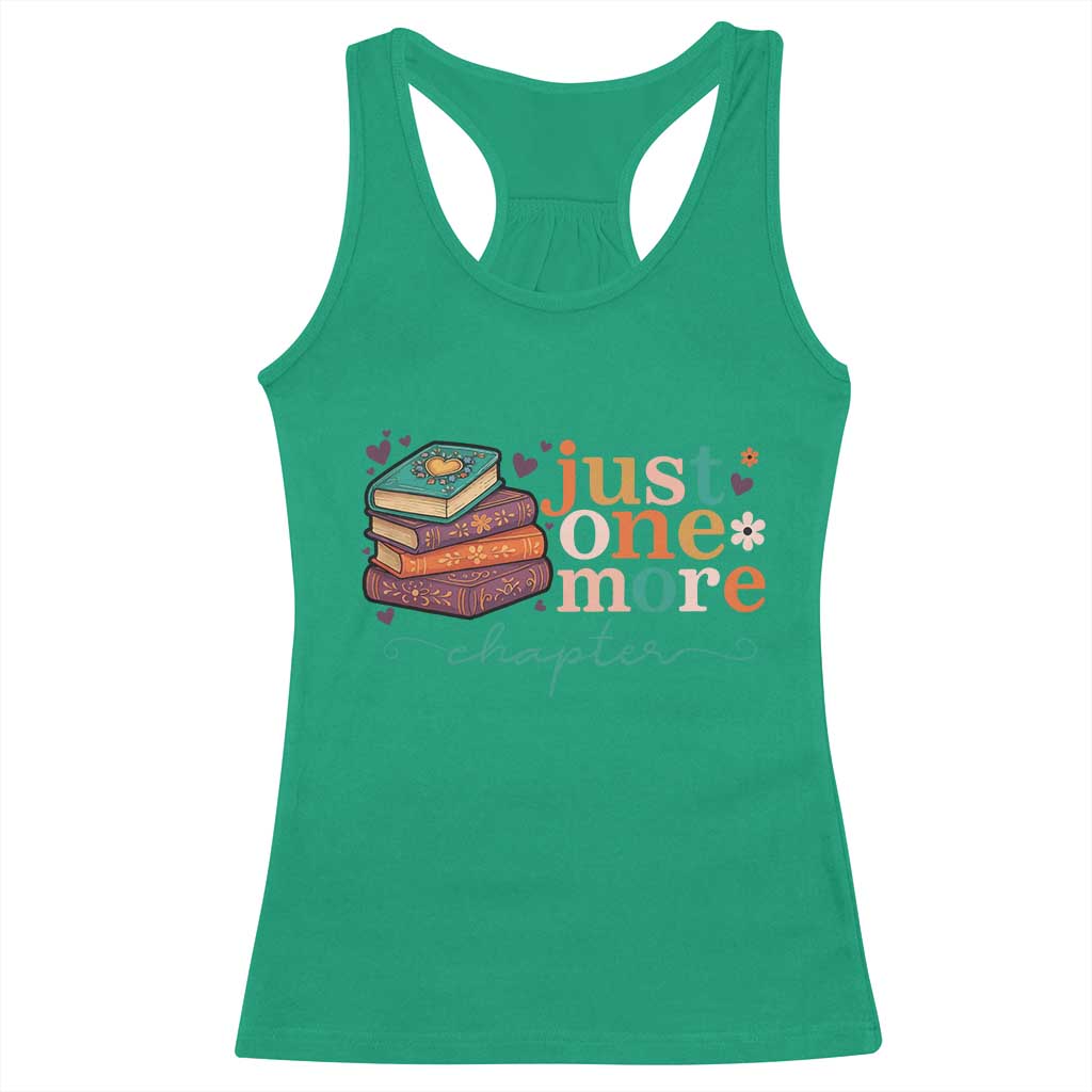 Just One More Chapter Racerback Tank Top Cute Pastel Bookworm Girl Reader - Wonder Print Shop