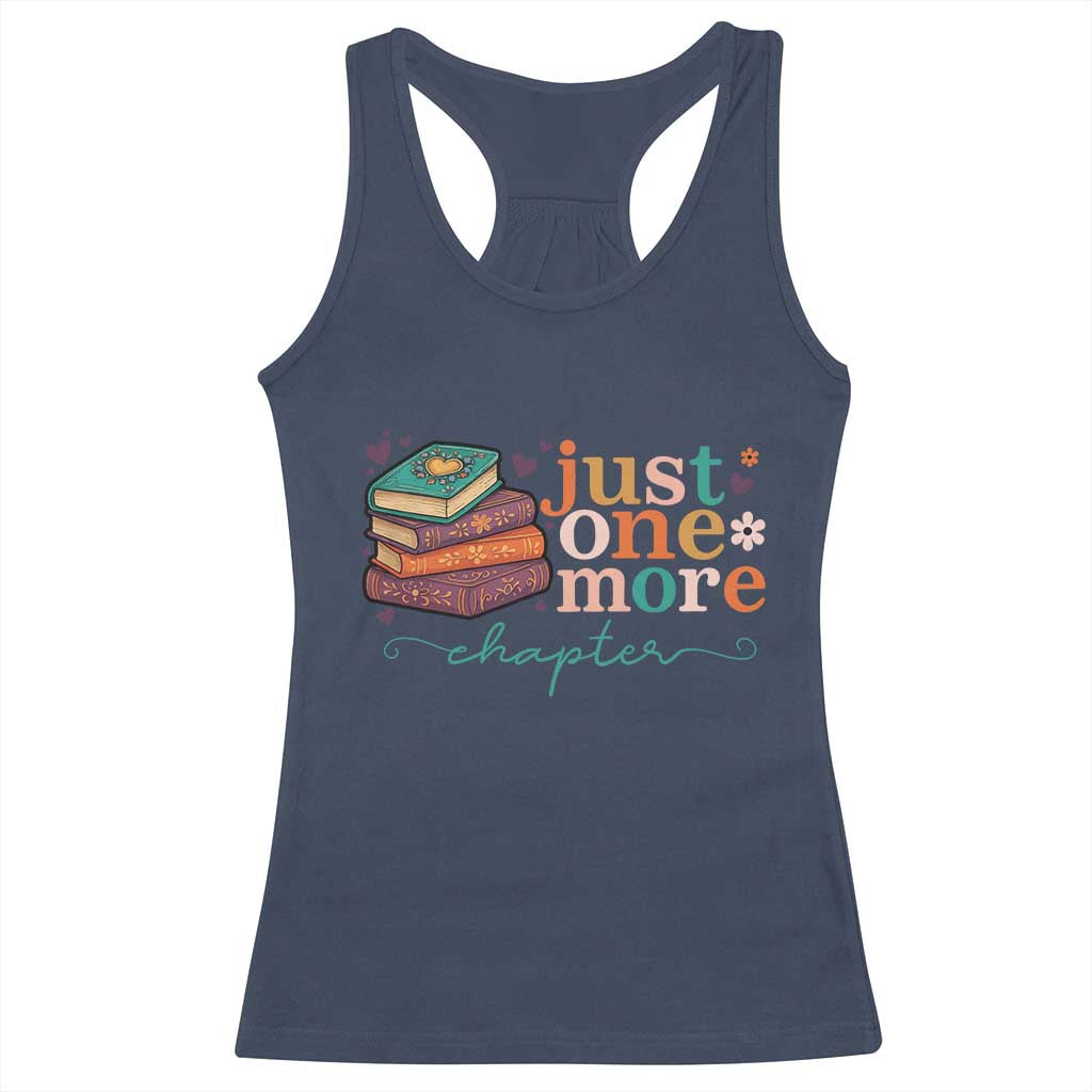 Just One More Chapter Racerback Tank Top Cute Pastel Bookworm Girl Reader - Wonder Print Shop