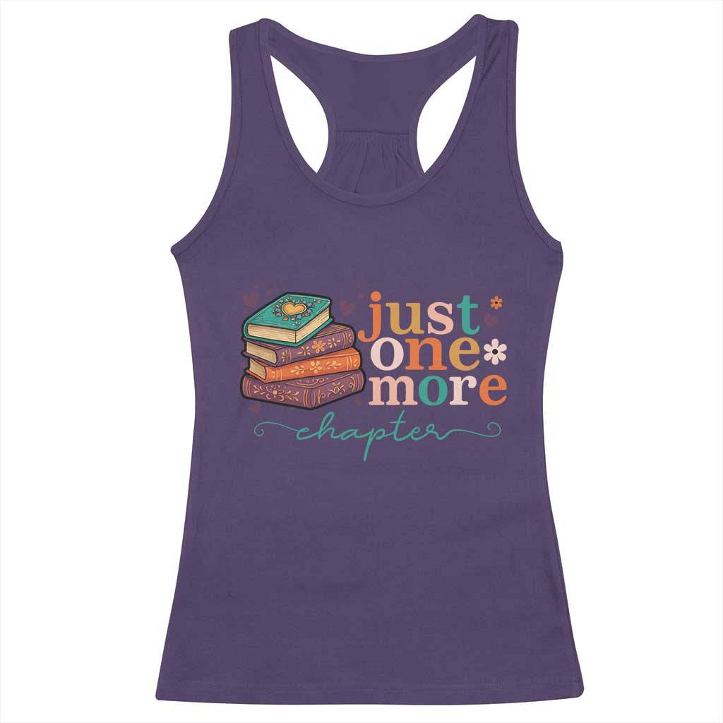 Just One More Chapter Racerback Tank Top Cute Pastel Bookworm Girl Reader - Wonder Print Shop