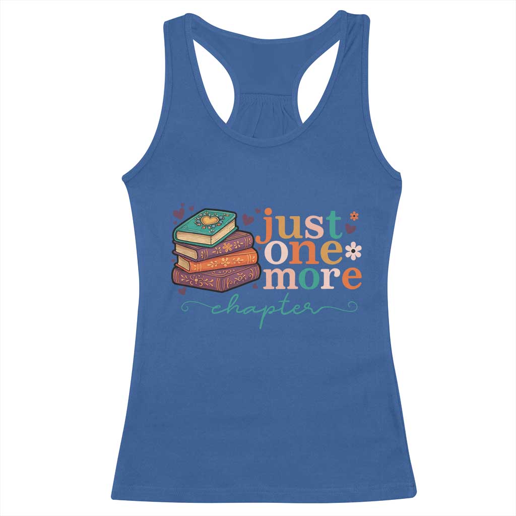 Just One More Chapter Racerback Tank Top Cute Pastel Bookworm Girl Reader - Wonder Print Shop