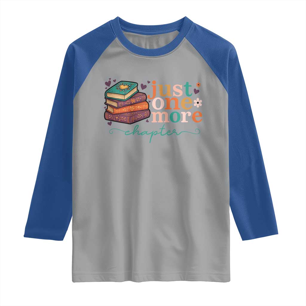 Just One More Chapter Raglan Shirt Cute Pastel Bookworm Girl Reader - Wonder Print Shop