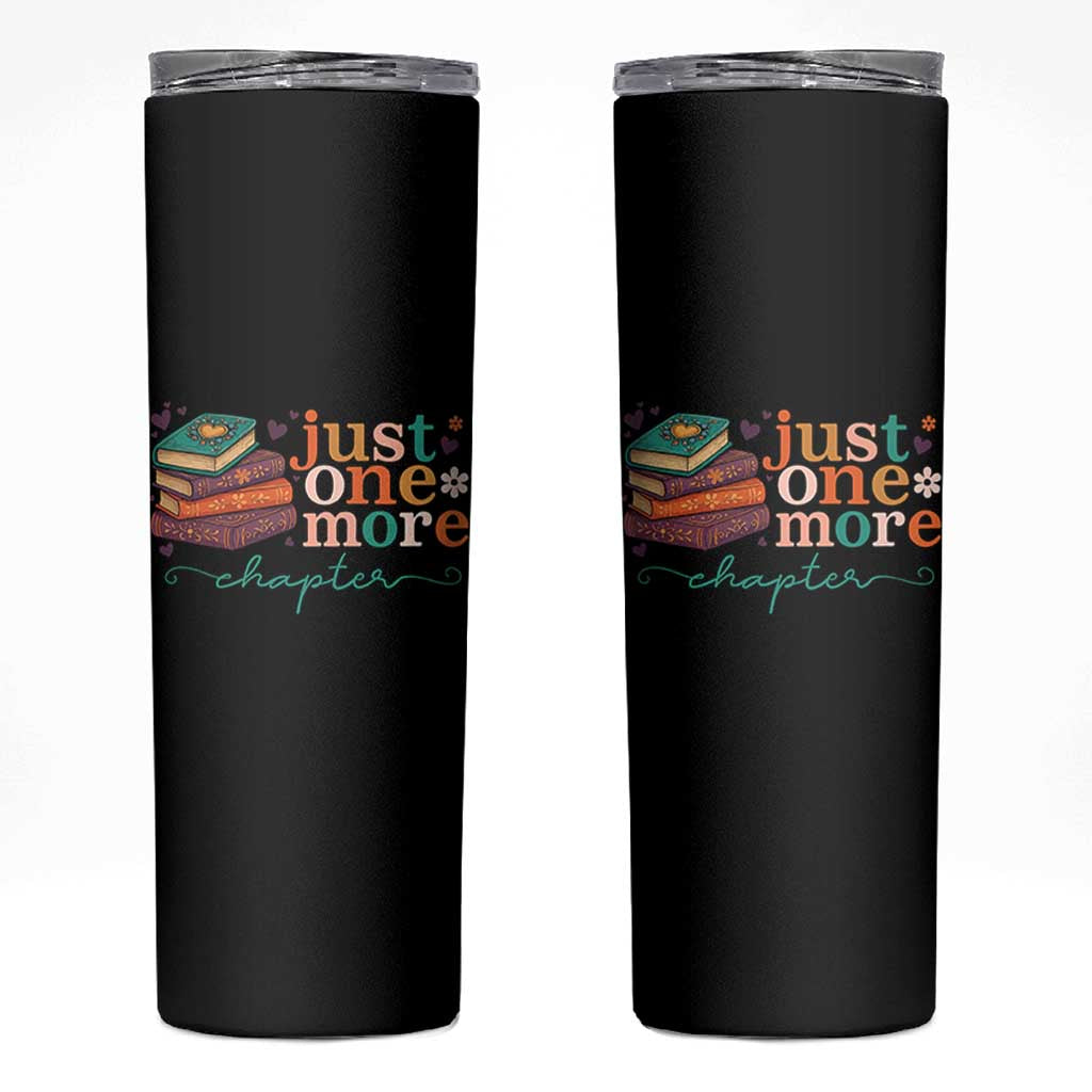Just One More Chapter Skinny Tumbler Cute Pastel Bookworm Girl Reader