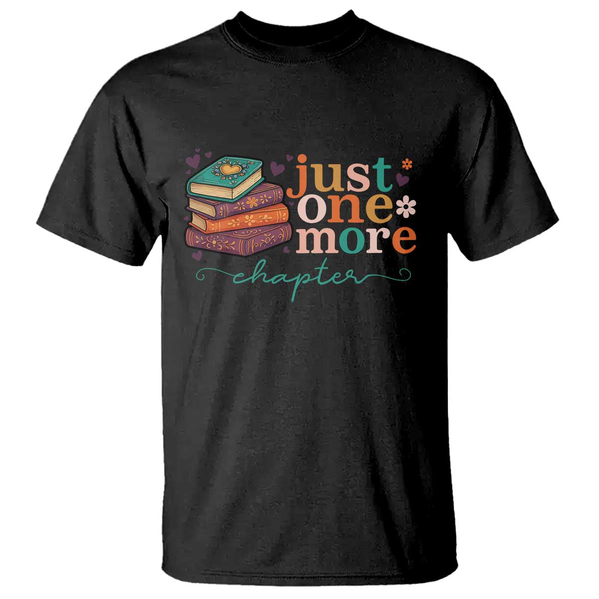 Just One More Chapter T Shirt Cute Pastel Bookworm Girl Reader - Wonder Print Shop
