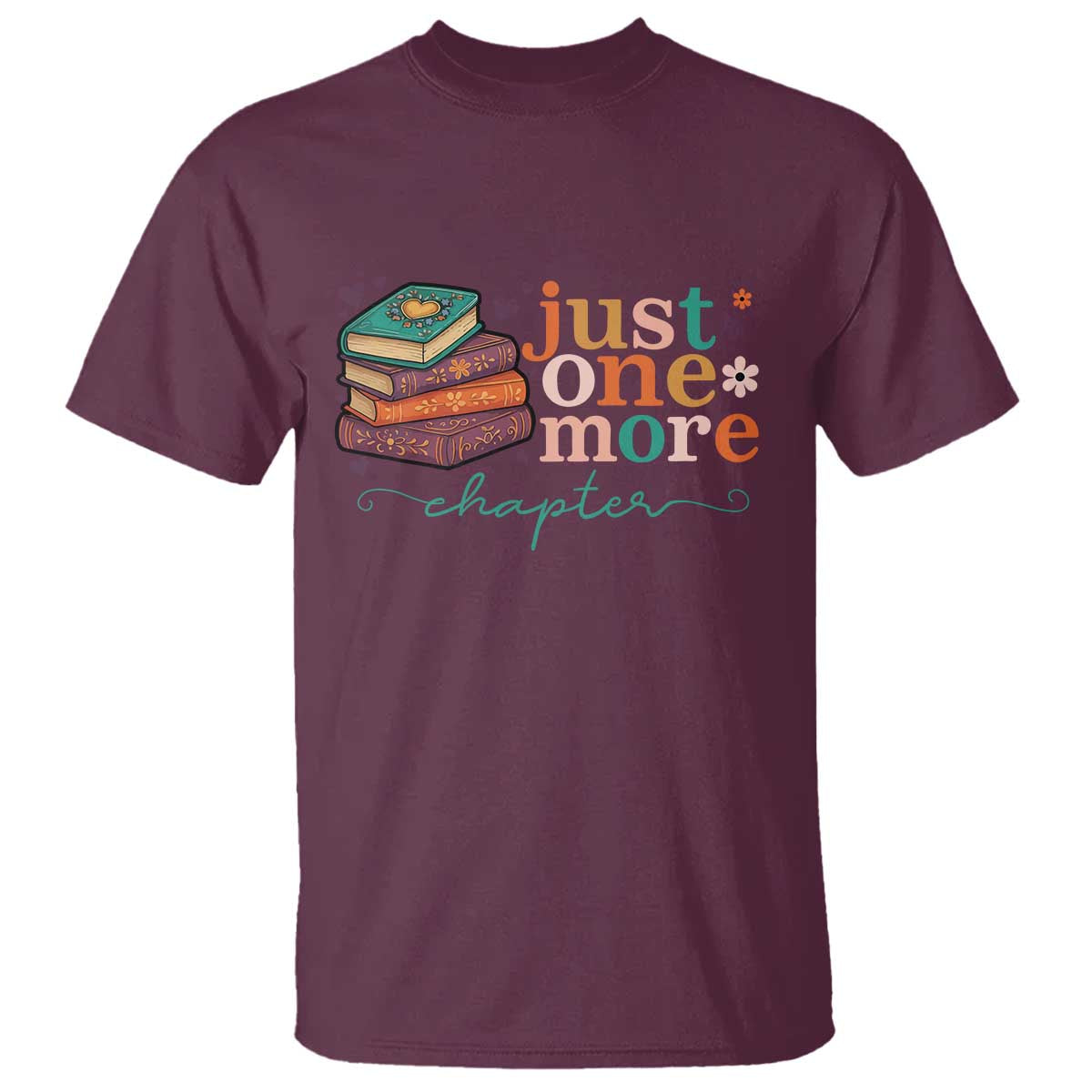 Just One More Chapter T Shirt Cute Pastel Bookworm Girl Reader - Wonder Print Shop