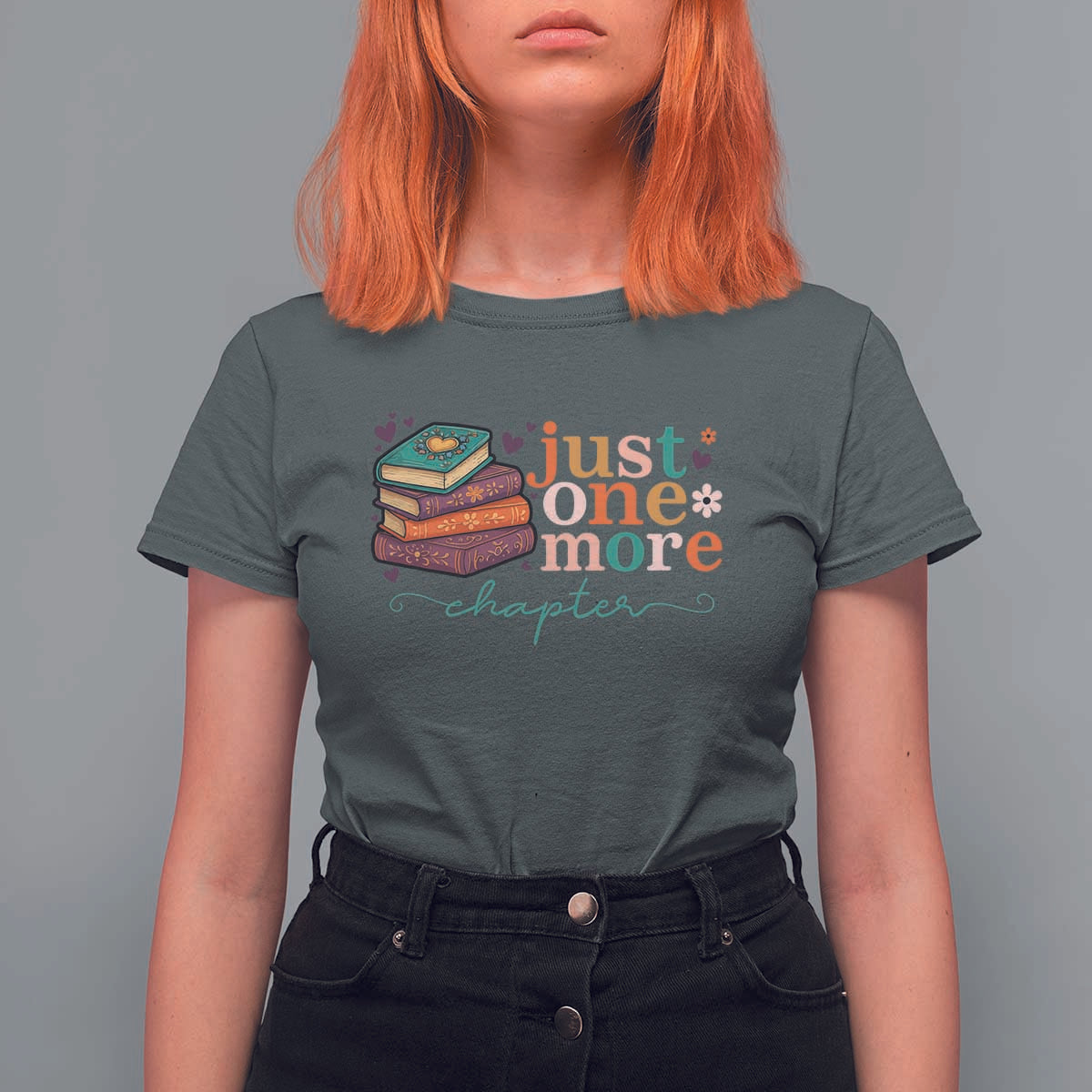 Just One More Chapter T Shirt For Women Cute Pastel Bookworm Girl Reader - Wonder Print Shop