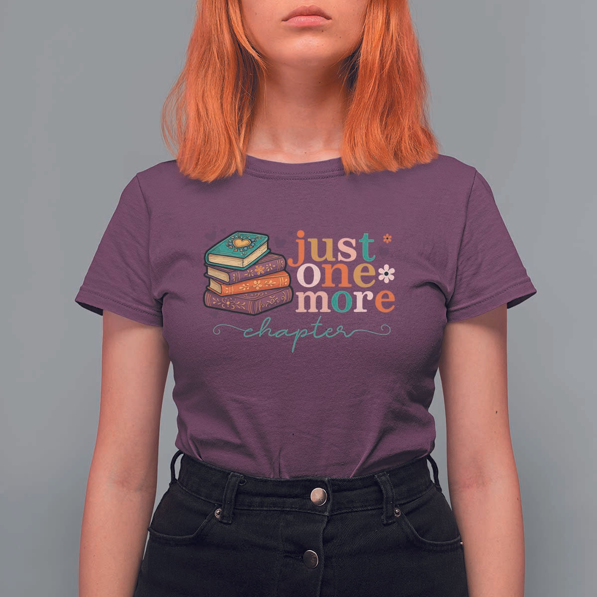 Just One More Chapter T Shirt For Women Cute Pastel Bookworm Girl Reader - Wonder Print Shop