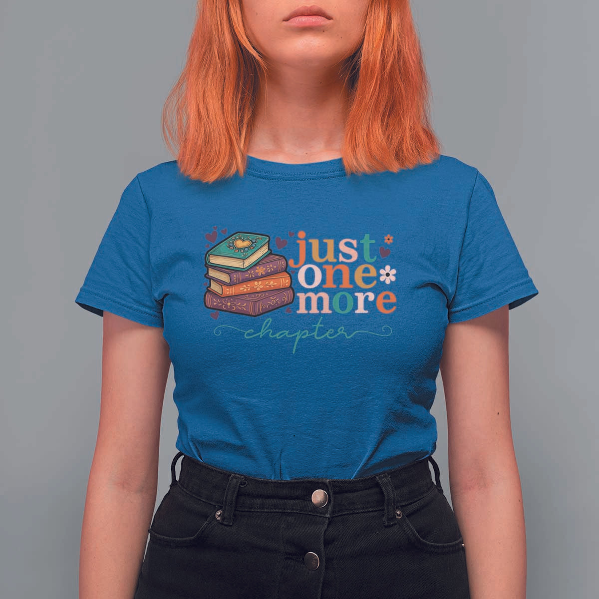 Just One More Chapter T Shirt For Women Cute Pastel Bookworm Girl Reader - Wonder Print Shop