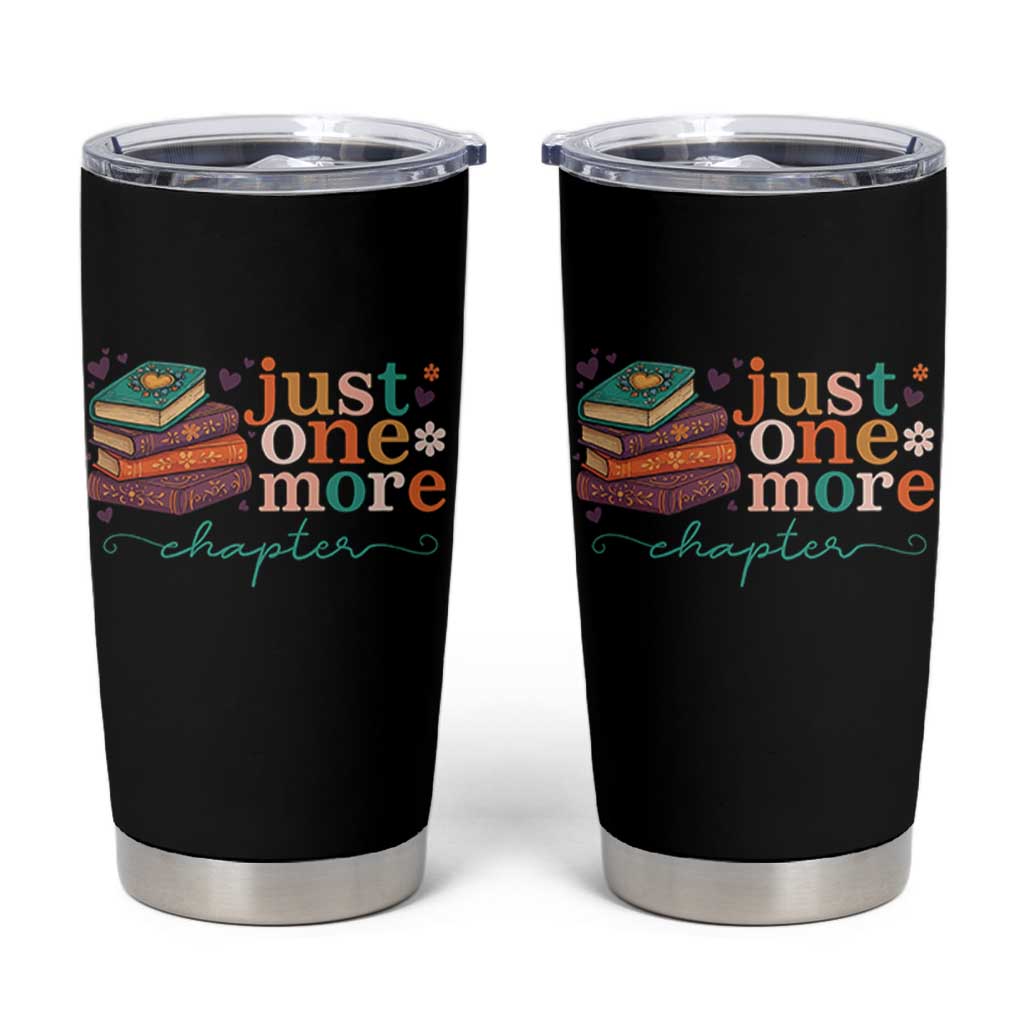 Just One More Chapter Tumbler Cup Cute Pastel Bookworm Girl Reader