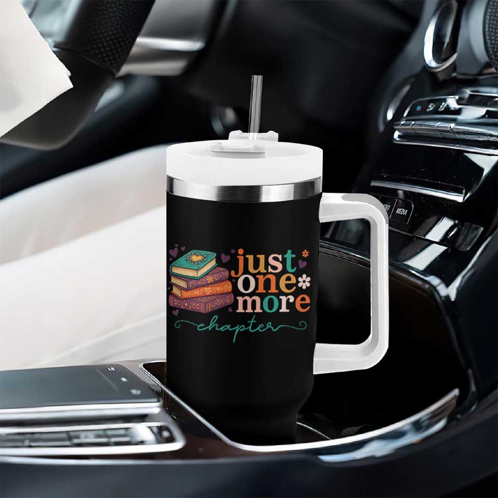 Just One More Chapter Tumbler With Handle Cute Pastel Bookworm Girl Reader