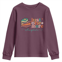Just One More Chapter Youth Sweatshirt Cute Pastel Bookworm Girl Reader - Wonder Print Shop