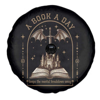 Fantasy Book Lover Spare Tire Cover A Book A Day Keeps The Mental Breakdown Away - Wonder Print Shop