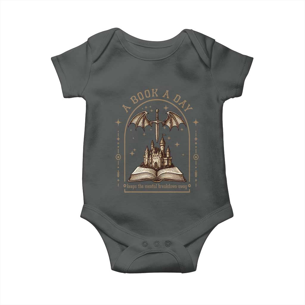 Fantasy Book Lover Baby Onesie A Book A Day Keeps The Mental Breakdown Away - Wonder Print Shop