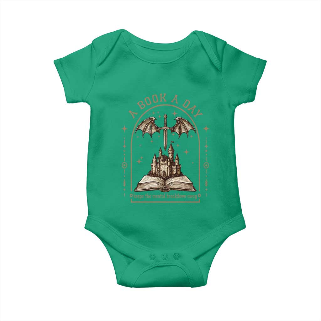 Fantasy Book Lover Baby Onesie A Book A Day Keeps The Mental Breakdown Away - Wonder Print Shop