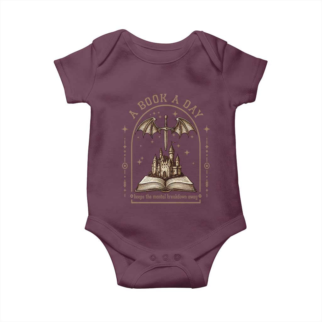 Fantasy Book Lover Baby Onesie A Book A Day Keeps The Mental Breakdown Away - Wonder Print Shop