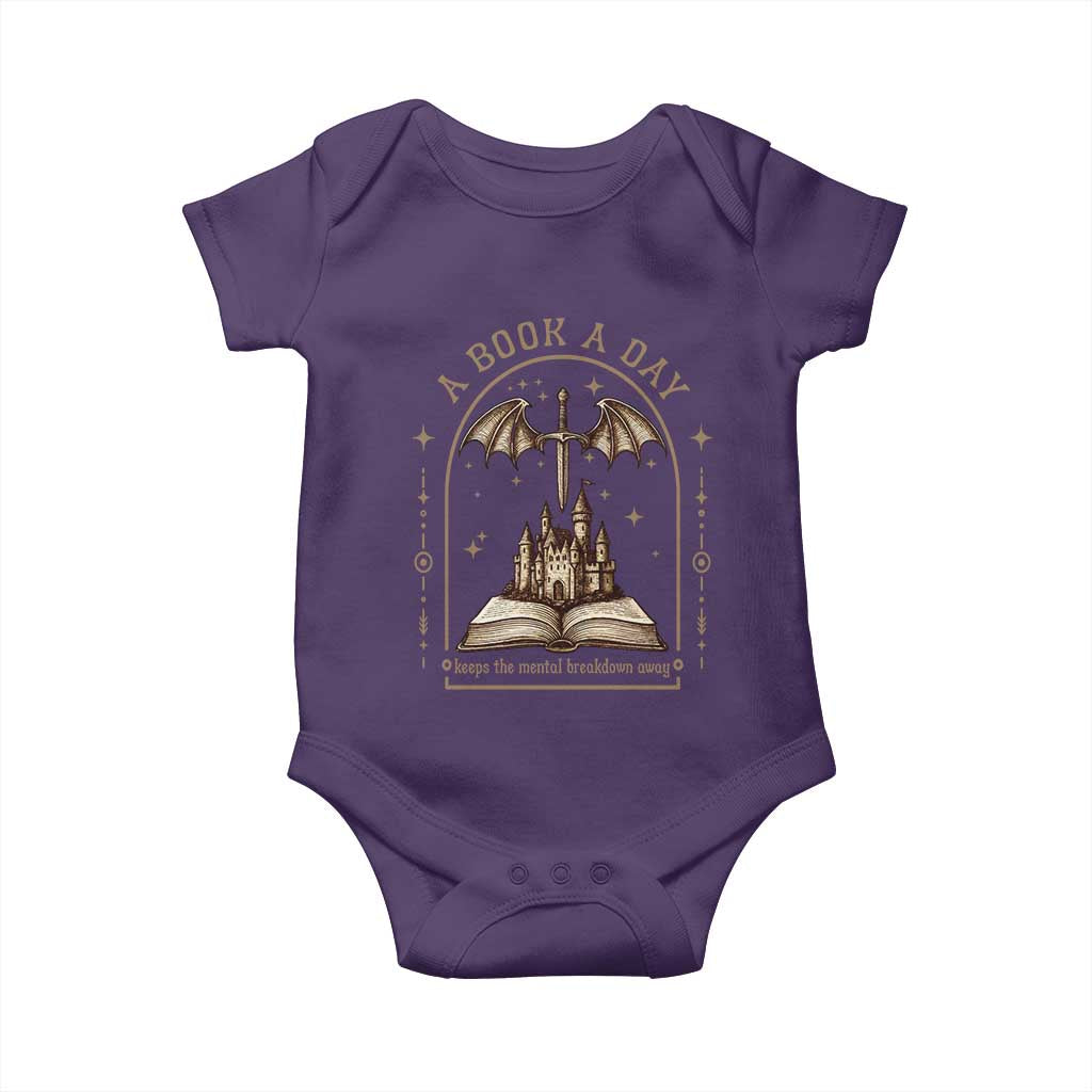 Fantasy Book Lover Baby Onesie A Book A Day Keeps The Mental Breakdown Away - Wonder Print Shop
