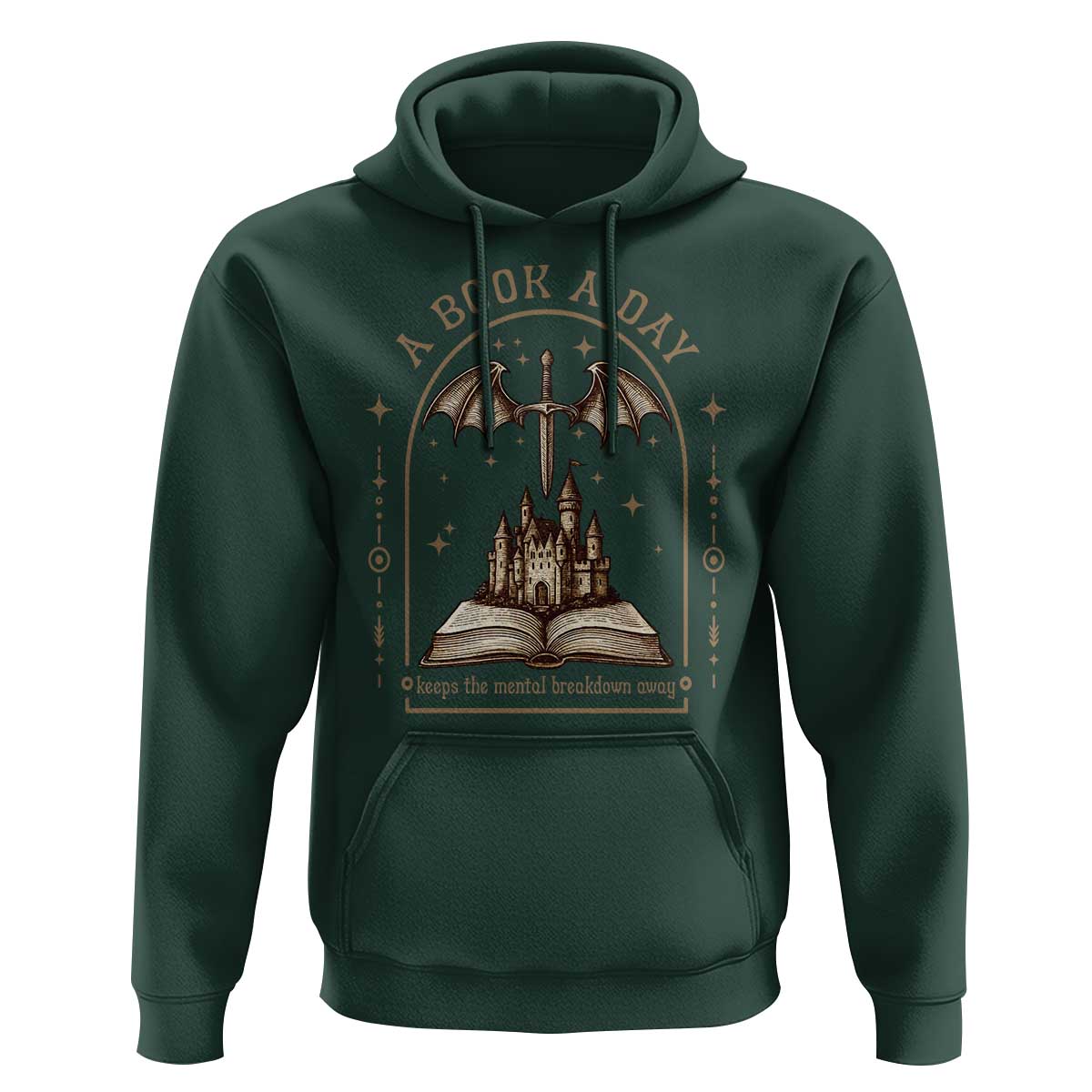Fantasy Book Lover Hoodie A Book A Day Keeps The Mental Breakdown Away - Wonder Print Shop