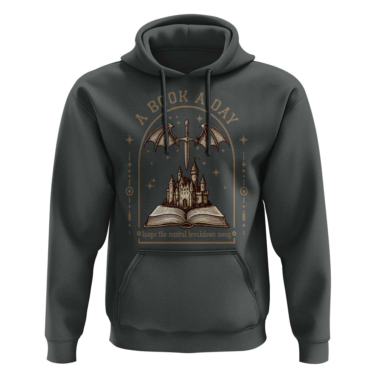 Fantasy Book Lover Hoodie A Book A Day Keeps The Mental Breakdown Away - Wonder Print Shop