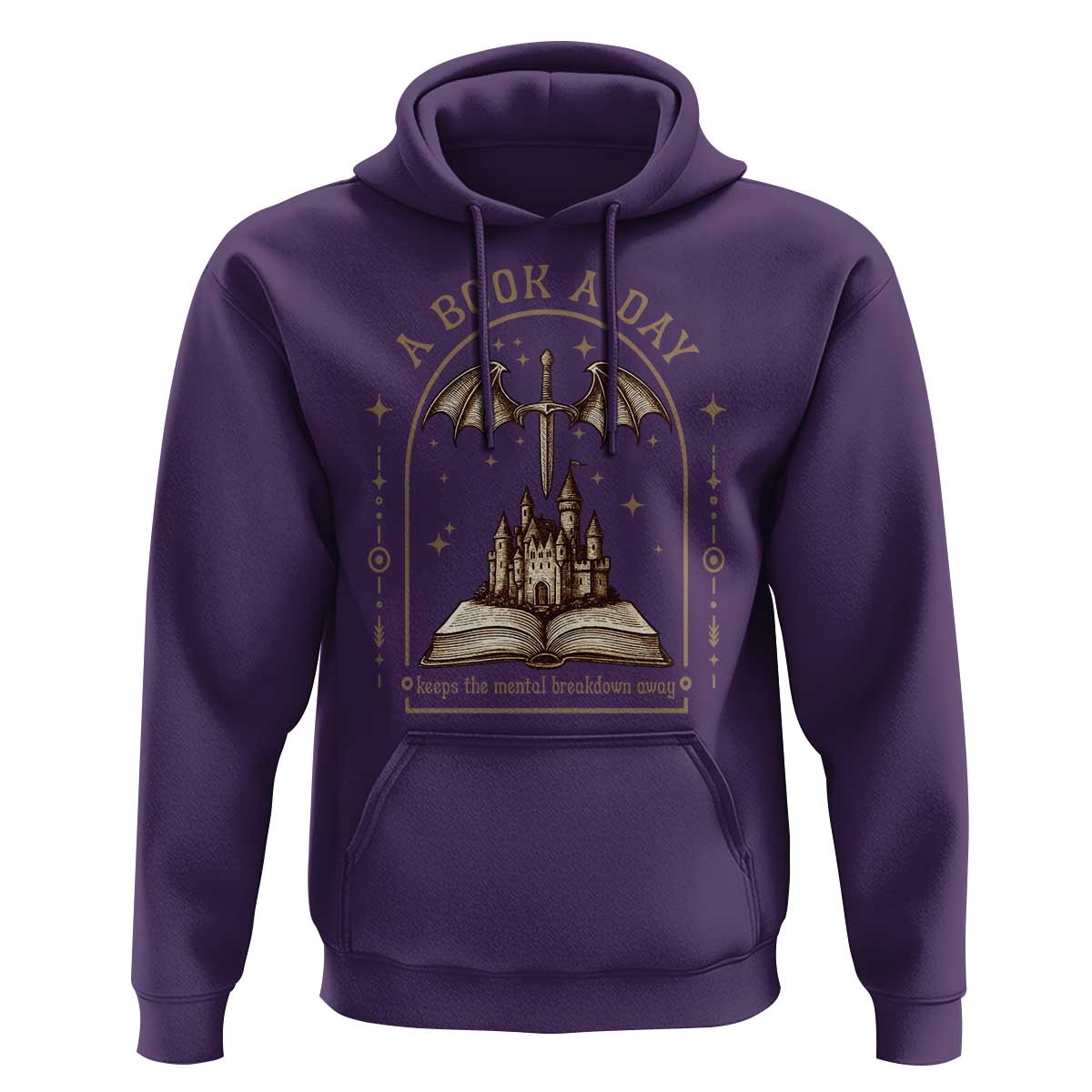 Fantasy Book Lover Hoodie A Book A Day Keeps The Mental Breakdown Away - Wonder Print Shop