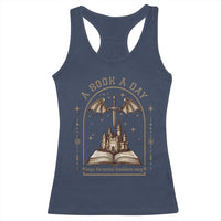 Fantasy Book Lover Racerback Tank Top A Book A Day Keeps The Mental Breakdown Away - Wonder Print Shop