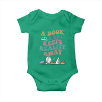 A Book A Day Keeps Reality Away Baby Onesie Cute Girl Book Lover - Wonder Print Shop