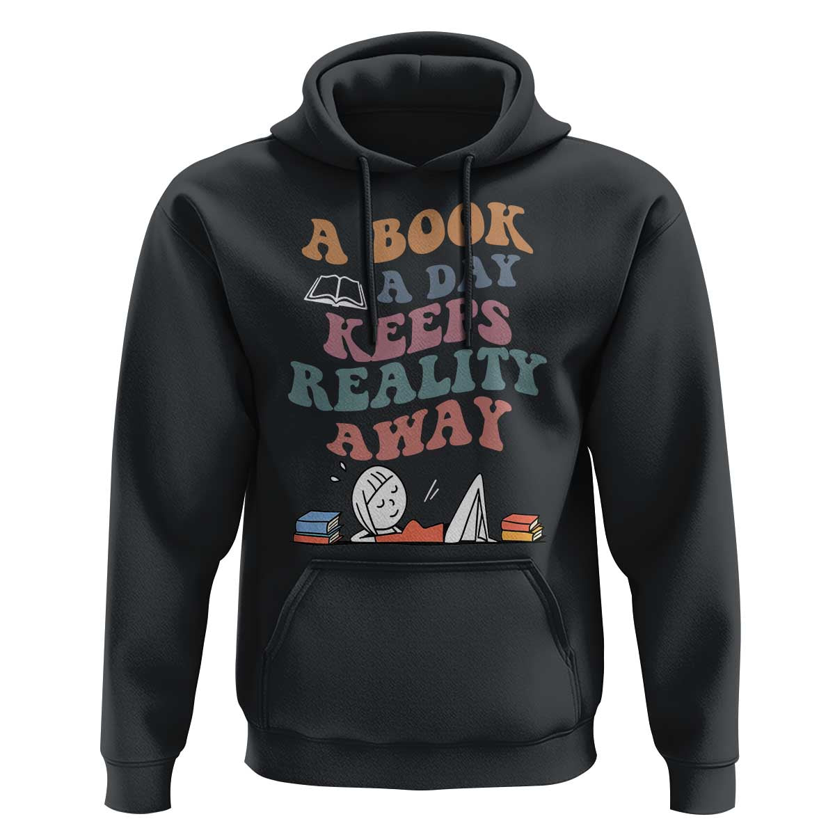 A Book A Day Keeps Reality Away Hoodie Cute Girl Book Lover - Wonder Print Shop