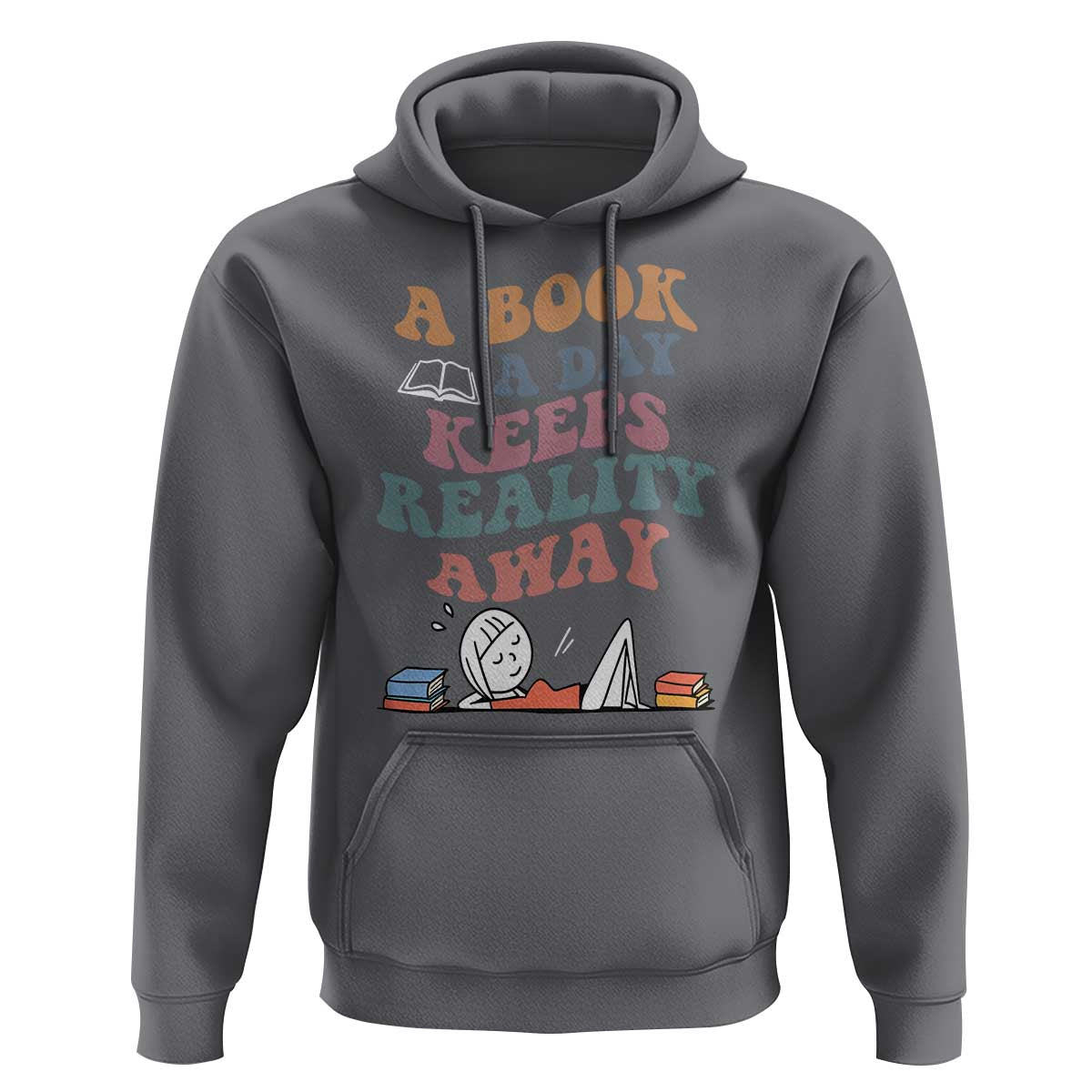 A Book A Day Keeps Reality Away Hoodie Cute Girl Book Lover - Wonder Print Shop