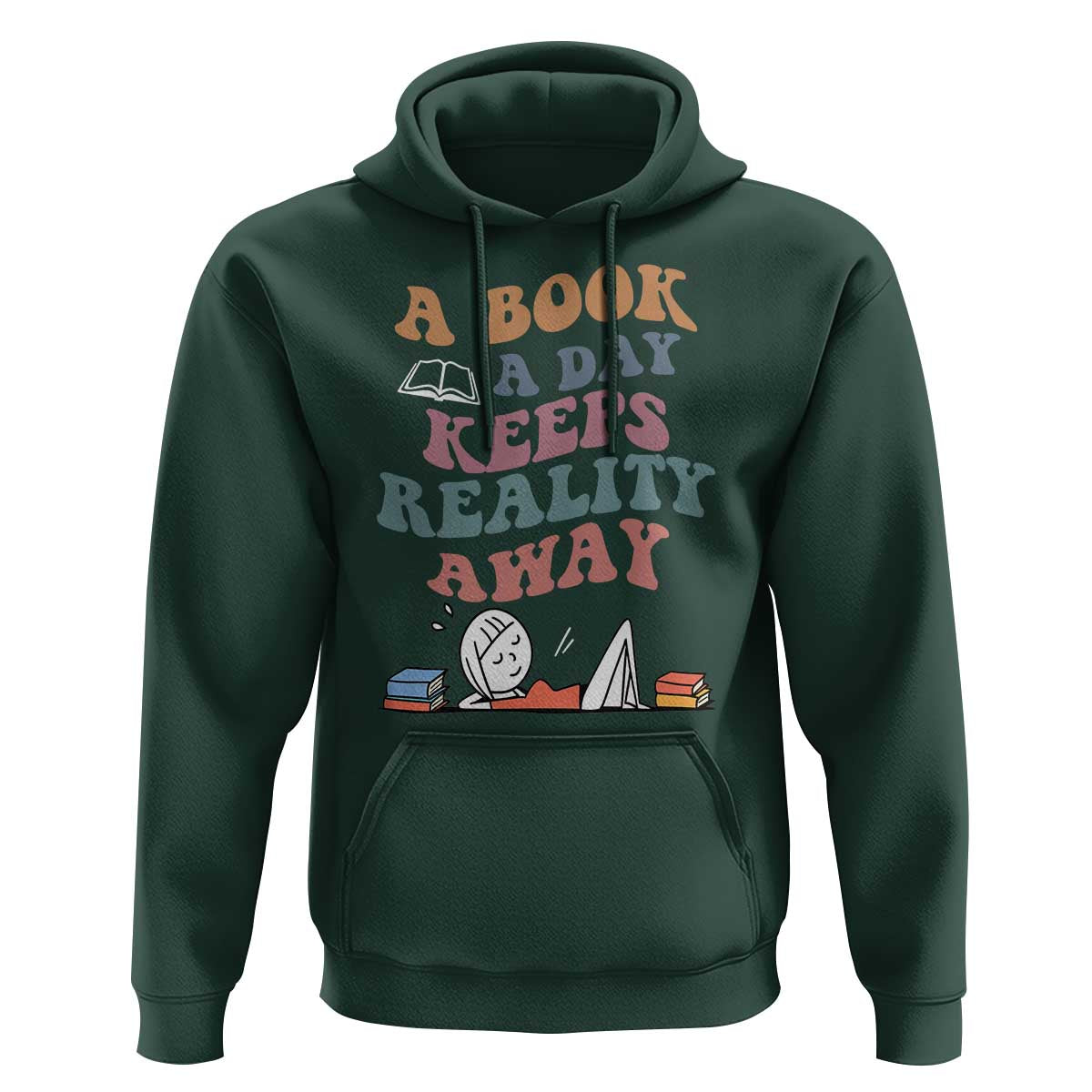 A Book A Day Keeps Reality Away Hoodie Cute Girl Book Lover - Wonder Print Shop