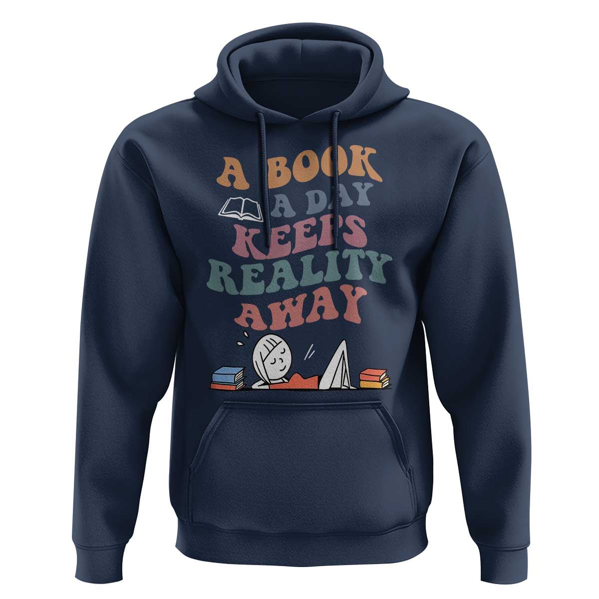 A Book A Day Keeps Reality Away Hoodie Cute Girl Book Lover - Wonder Print Shop