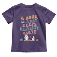 A Book A Day Keeps Reality Away Toddler T Shirt Cute Girl Book Lover - Wonder Print Shop