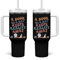 A Book A Day Keeps Reality Away Tumbler With Handle Cute Girl Book Lover