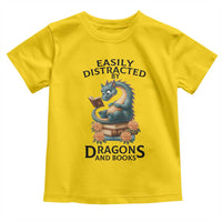 Easily Distracted By Dragon And Books Toddler T Shirt Cute Book Lover Gift - Wonder Print Shop