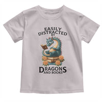 Easily Distracted By Dragon And Books Toddler T Shirt Cute Book Lover Gift - Wonder Print Shop