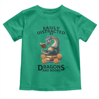 Easily Distracted By Dragon And Books Toddler T Shirt Cute Book Lover Gift - Wonder Print Shop