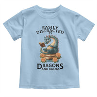 Easily Distracted By Dragon And Books Toddler T Shirt Cute Book Lover Gift - Wonder Print Shop