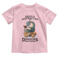 Easily Distracted By Dragon And Books Toddler T Shirt Cute Book Lover Gift - Wonder Print Shop