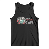 Easily Distracted By Cats And Books Tank Top Funny Book Lover Gift - Wonder Print Shop